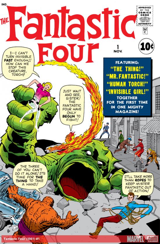 最初のスーパーヒーローチームであるファンタスティック・フォーのコミック